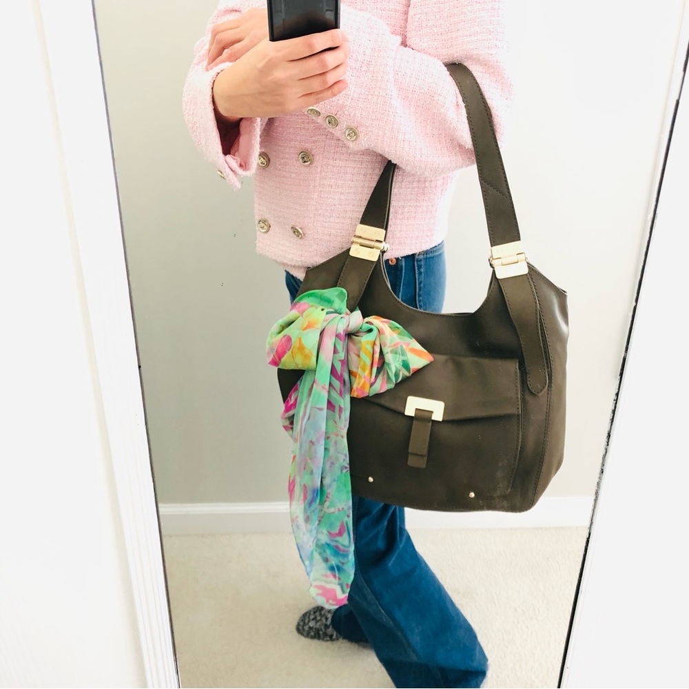 Auth Jimmy Choo hobo leather bag